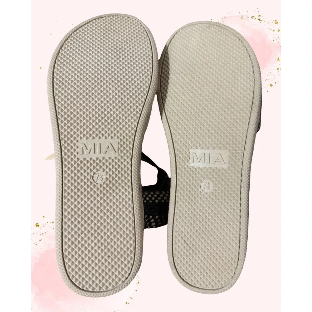 MIA Womens Black & Tan Woven Espadrille Platform Sandals‎ - Size 7.5